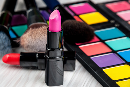 Set of professional makeup and cosmetics. on a light background isolatedの写真素材