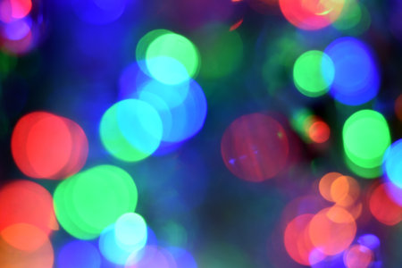 Blur colorful christmas lights bokeh background, background or backdrop concept. High quality photoの写真素材