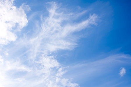 white light clouds in the blue sky. High quality photoの写真素材