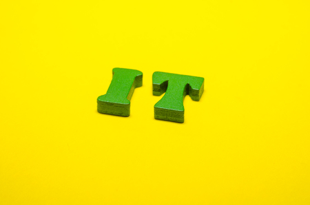 word it written with wooden green lettersの写真素材