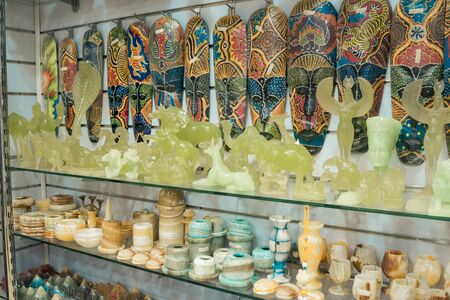 salling egypt symbolic figurines and statuettes in touristic shopの写真素材