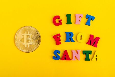 all i want for christmas is money concept. the best gift from santa from top viewの写真素材