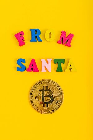 all i want for christmas is money concept. the best gift from santa from top viewの写真素材