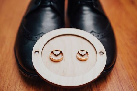 rings on wedding day. preparations for the wedding conceptの写真素材