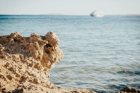 beautiful sandy egyptian beach near the red seaの写真素材