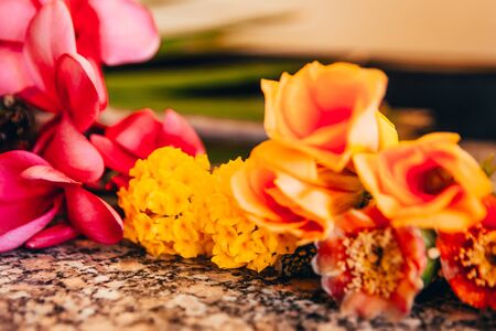 mix of different exotic flowers . setts for bouquets and perfumes .の写真素材