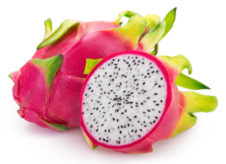 dragon fruit isolated on white background, fresh pitahayaの写真素材