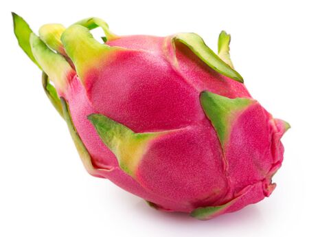 dragon fruit isolated on white background, fresh pitahayaの写真素材