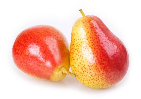fresh pears isolated on white backgroundの写真素材