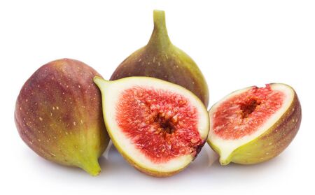 figs fruit isolated on white backgroundの写真素材