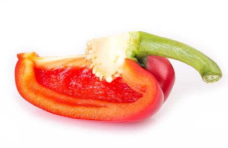 fresh pepper isolated on white backgroundの写真素材