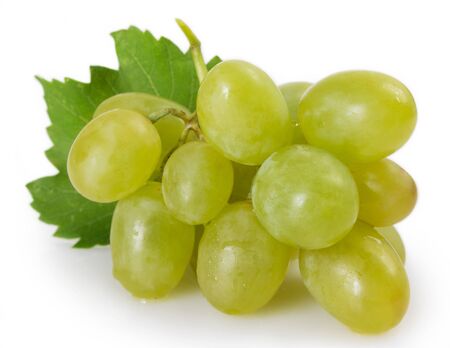 fresh grapes isolated on white backgroundの写真素材