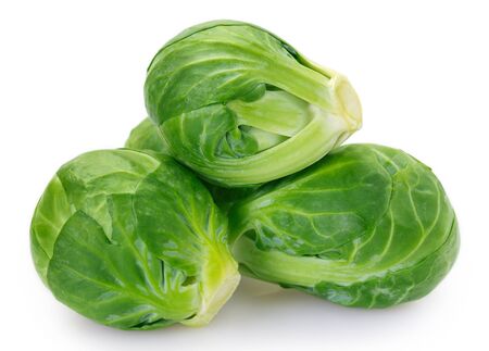 brussels sprouts isolated on white backgroundの写真素材
