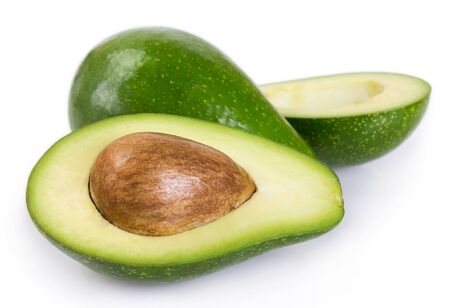 fresh avocado isolated on white backgroundの写真素材