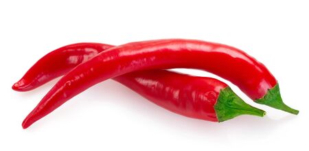 chili pepper isolated on white background closeupの写真素材