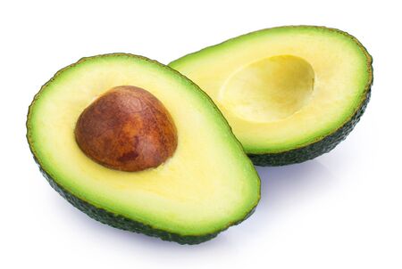 fresh avocado isolated on white background closeupの写真素材