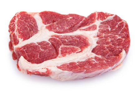 raw steak meat isolated on white background closeupの写真素材