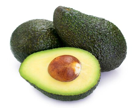 fresh avocado isolated on white background closeupの写真素材