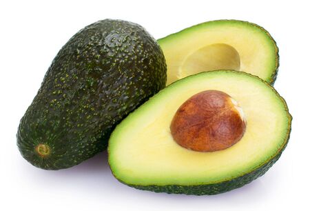 fresh avocado isolated on white background closeupの写真素材