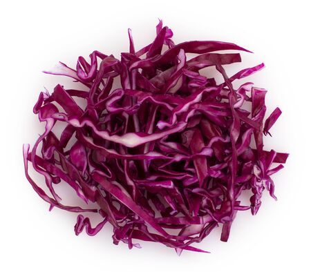 fresh red cabbage isolated on white backgroundの写真素材