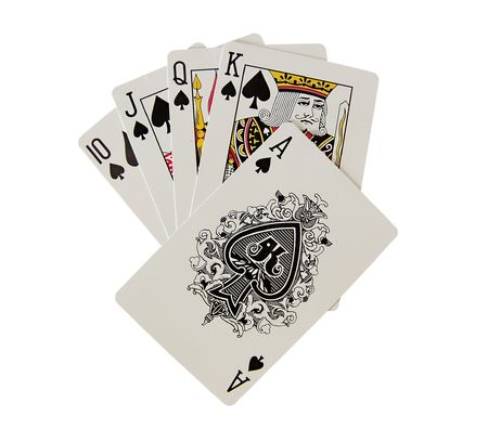 playing cards isolated - Royal Flushのeditorial素材