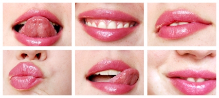 close-up mouth and tongueの写真素材