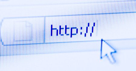 Blue computer screen macro, Httpの写真素材