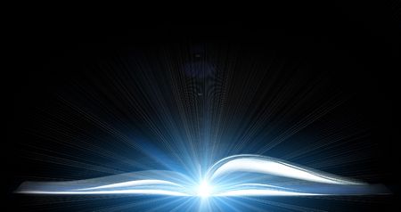 Opened magic book with bright starsの写真素材