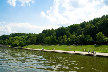  View of quay wharf embankment Moscowの写真素材
