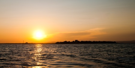 golden dusk at the beach, Bulgariaの写真素材