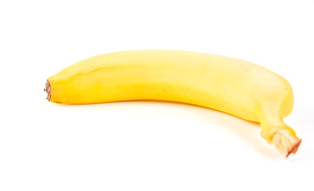 Ripe banana isolated on white background の写真素材