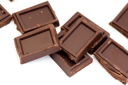 chocolate bars on white background