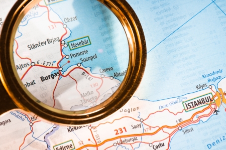 Burgas on a mapの写真素材