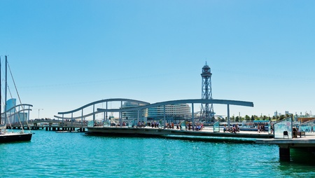 View on Barcelona sea port  Spainのeditorial素材