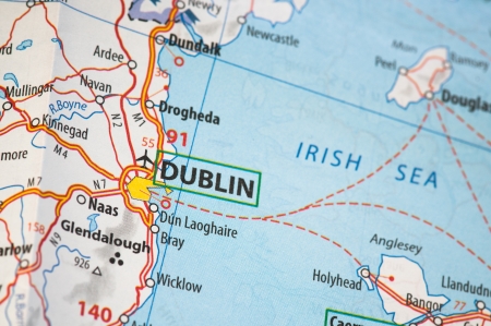 Dublin on a mapの写真素材