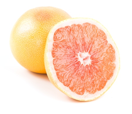 grapefruits on white backgroundの写真素材