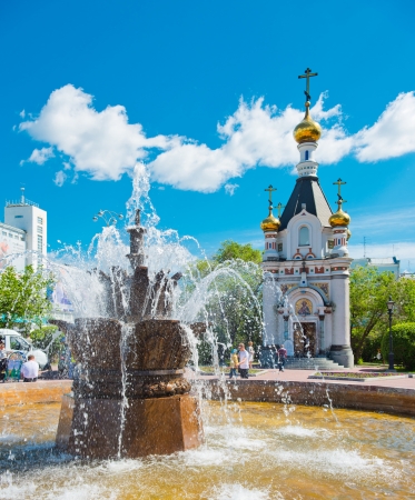 YEKATERINBURG, RUSSIA - JUNE 12: the chapel of Saint Great Martyr Ekaterina, Yekaterinburg, Russia  on June 12, 2012. Yekaterinburg is bidding for the 2020 Expo. のeditorial素材
