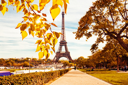famous Eiffel Tower in Paris, France. の写真素材