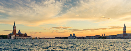 Basilica Di San Giogio Maggiore and San Marco in Venice at sunrise の写真素材