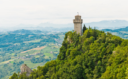  the ancient tower Montale, the third of the three towers on a peak of Monte Titanoの写真素材