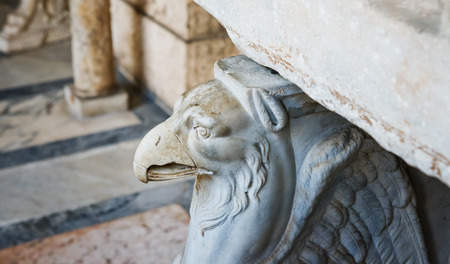 VATICAN CITY, VATICAN - JULY 15 2014: antique marble sculpture in Vatican, Italy. The Vatican Museums are the museums of the Vatican City and are located within the city's boundaries. のeditorial素材