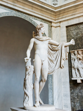 VATICAN CITY, VATICAN - JULY 15 2014: Apollo Belvedere statue. This sculpture is marble copy of lost bronze original made by Greek sculptor Leochares. のeditorial素材
