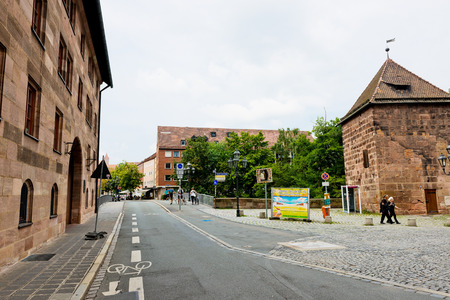 NUREMBERG, GERMANY JULY 22: Beautiful street  of Nuremberg in summer day. Nuremberg accommodates annually more than 2 millions tourists のeditorial素材