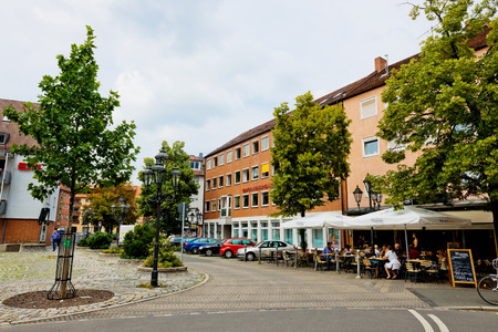 NUREMBERG, GERMANY JULY 22: Beautiful street  of Nuremberg in summer day. Nuremberg accommodates annually more than 2 millions tourists のeditorial素材