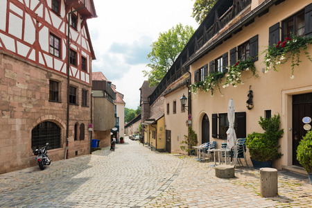 NUREMBERG, GERMANY JULY 22: Beautiful street  of Nuremberg in summer day. Nuremberg accommodates annually more than 2 millions tourists のeditorial素材