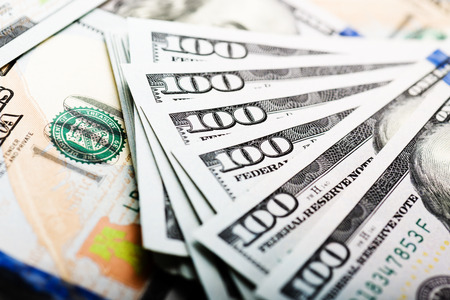 Background with money american hundred dollar bills