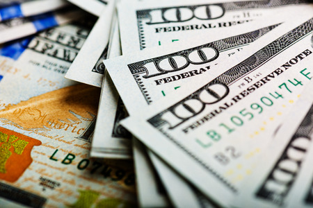 Background with money american hundred dollar bills