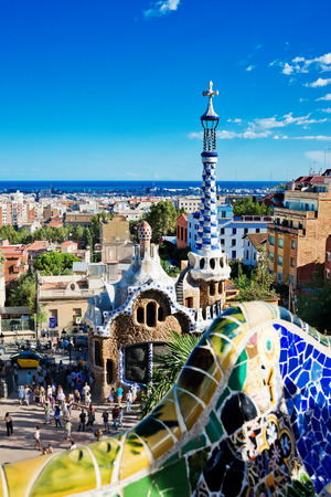 Park Guell in Barcelona, Spain (built 1900-1914)のeditorial素材