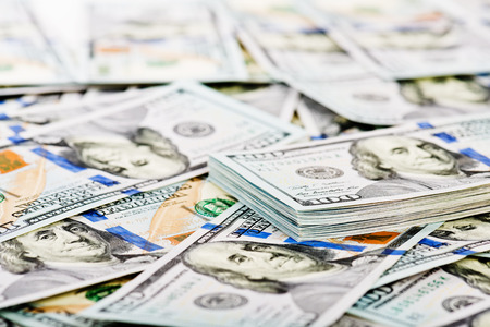 Background with money american hundred dollar bills