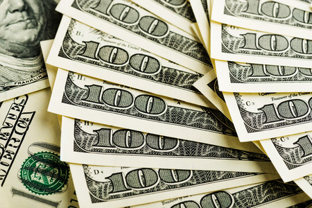 Background with money american hundred dollar bills
